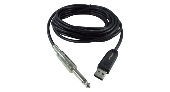 Behringer GUITAR2USB - гитарный USB-аудиоинтерфейс (кабель), 44.1кГц и 48 кГц, длина 5 м.