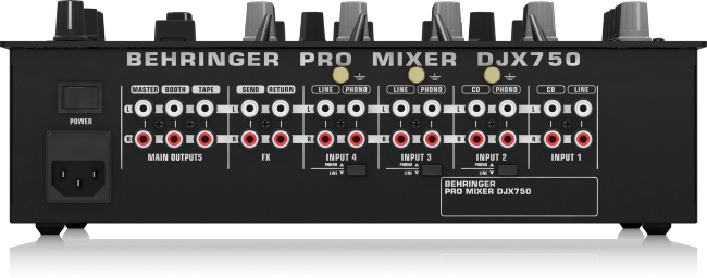 Behringer DJX750 - микшер для DJ, 5 вход. канала (4 стерео, плюс микрофонный),эквалайзер