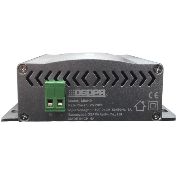 DSPPA Mini-40 Компактный двухканальный настенный усилитель. Мощность 2х20 Вт 4-16 Ом, Линейный вход, DSPPA Mini-40 Компактный двухканальный настенный усилитель. Мощность 2х20 Вт 4-16 Ом, Линейный вход,