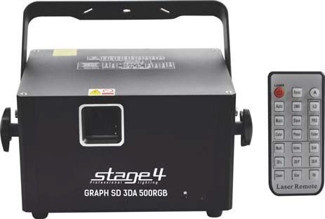 STAGE4 GRAPH SD 3DA 500RGB – мультиэффект (4 лазерных эффекта)  графический проектор со скоростью ск