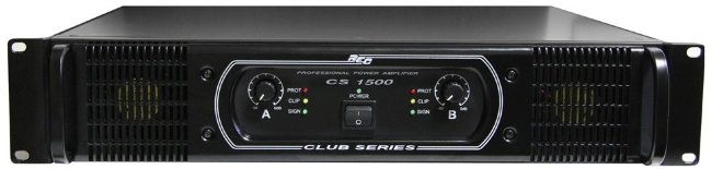 REC CS 1500 Усилитель мощности 2х750/4Ом, 2х450/8Ом, 1500/8Ом мост, 99 дБ, габариты 482х500х88 мм, в