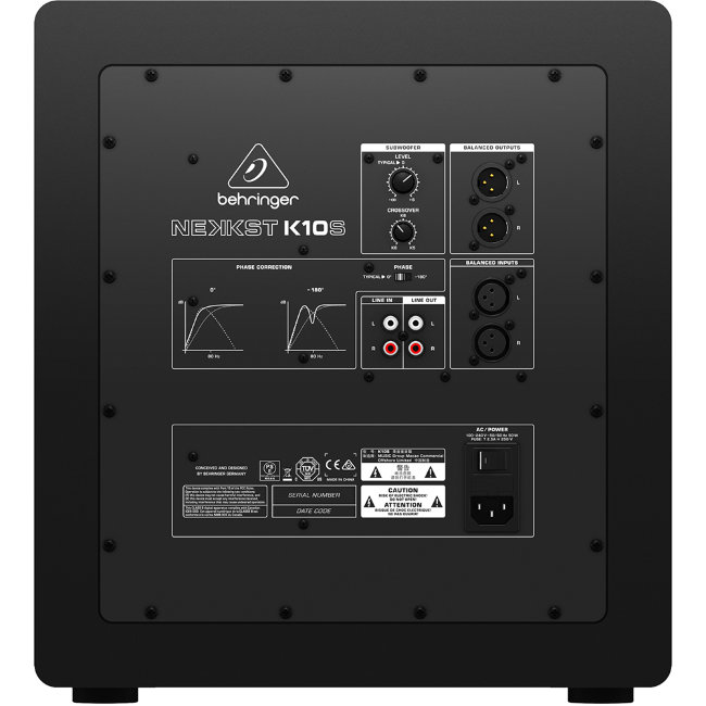 Behringer K10S - активный студийный сабвуфер 10", bi-amp, 180 Вт