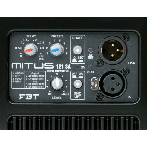 FBT MITUS 121S - Пассивный сабвуфер , 2000Вт, 136дБ, 29-250 Гц, DSP, 21"