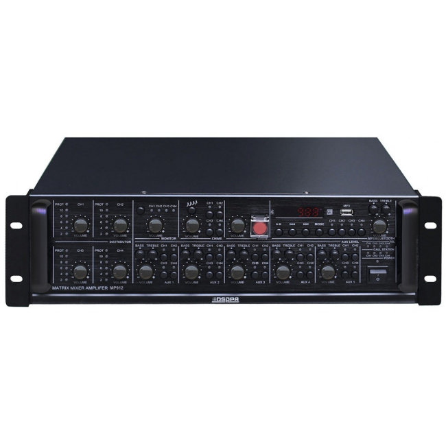 DSPPA MP-912 Активная аудиоматрица 4х4, 4 зоны c регулировкой  уровня выходного сигнала отдельной зо