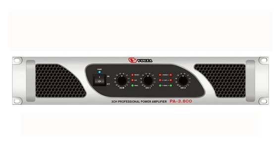 VOLTA PA-3.800 Усилитель мощности трёхканальный со встроенным кроссовером. Мощность (8/4 Ом)  - 2х25