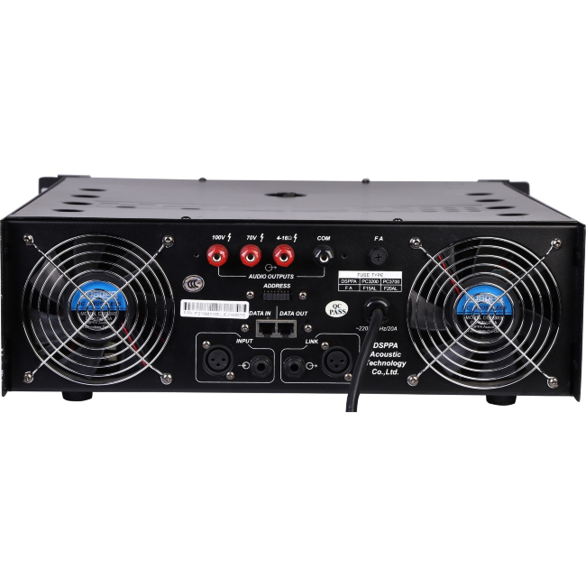 DSPPA PC-3200 Усилитель мощности 1000Вт\100В выход или 4-16 Ом, LED индикатор, Jack-XLR разъемы вх/в