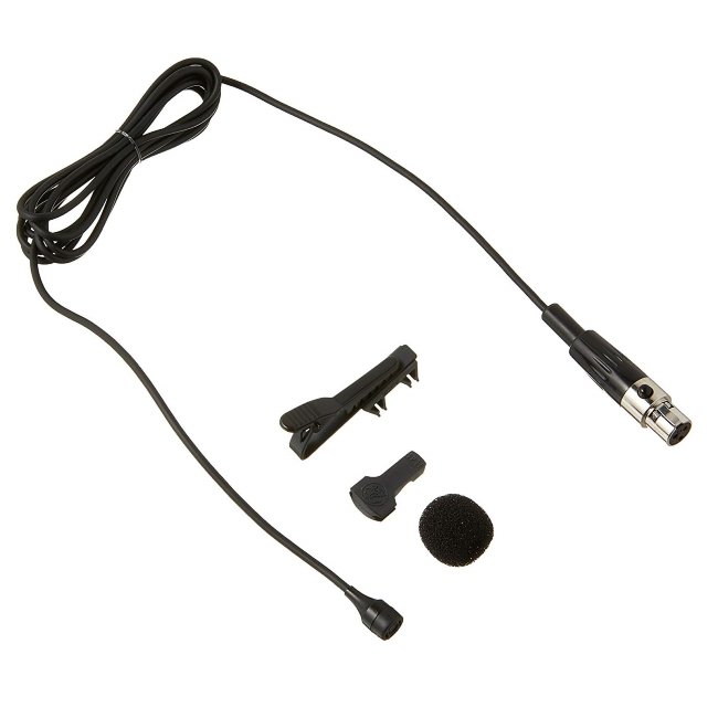 AKG C417L петличный конденсаторный микрофон, черный, 3-контактный mini-XLR. Круговая направленность. В комплекте ветрозащита W407, зажим H40/1, крепление английская булавка H41