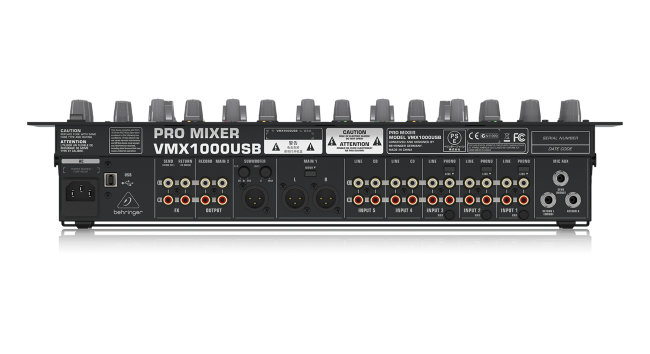 Behringer VMX1000USB - микшер для DJ, 7-канальный,встроенный USB-интерфейс, МАС, РС, микр.предусил.