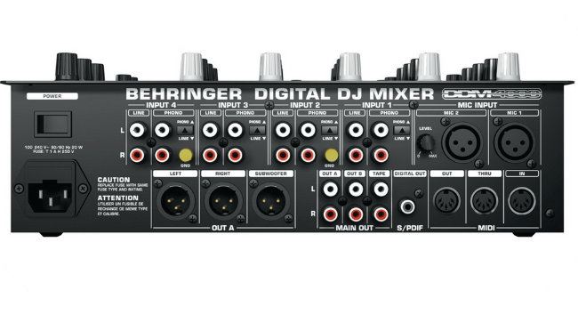 Behringer DDM4000 - цифровой DJ- микшерный пульт, 5 кан., 4 стерео+1 микрофонный вход